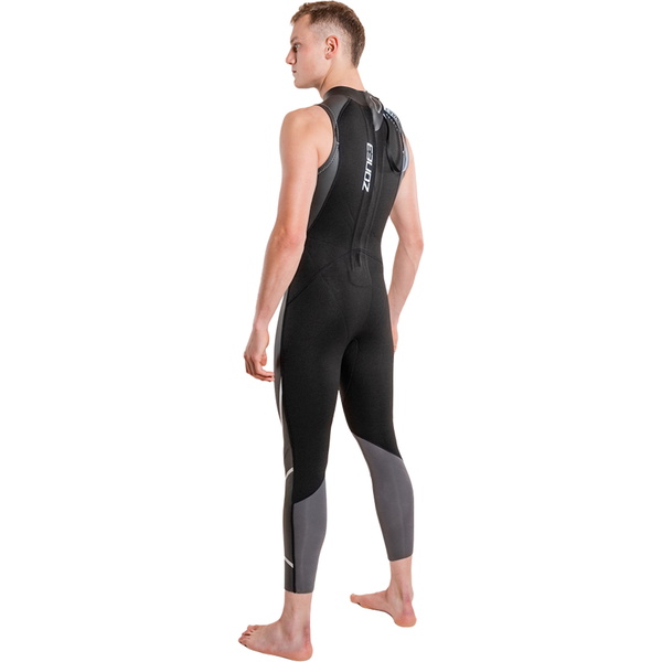 2026 ZONE3 Mens Ascend Sleeveless Swim Wetsuit WS26MGLISL101 - Black / Grey